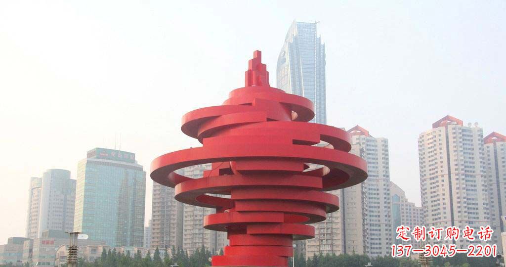 绵阳广场不锈钢火炬雕塑