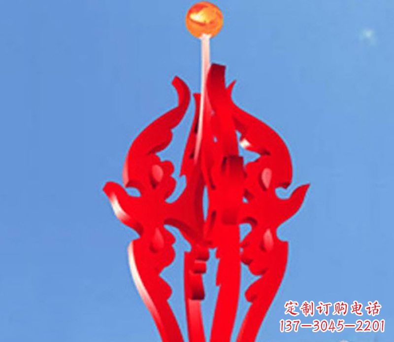 绵阳广场不锈钢火苗抽象雕塑