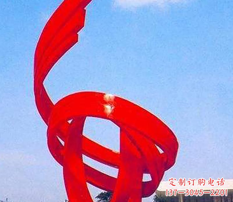 绵阳广场不锈钢螺旋飘带景观雕塑