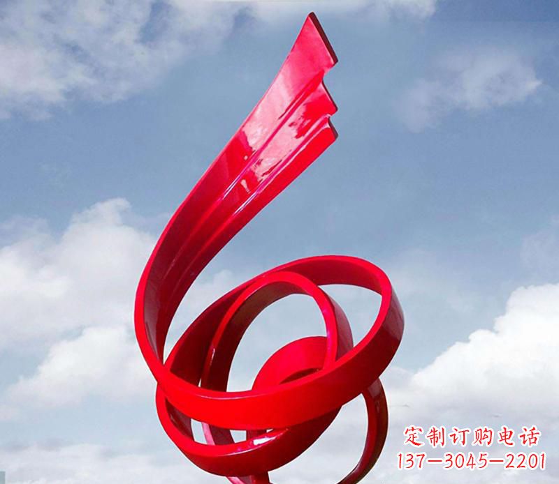 绵阳广场不锈钢飘带翅膀抽象雕塑