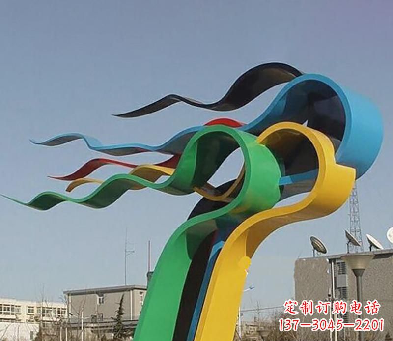 绵阳广场不锈钢飘带景观雕塑22