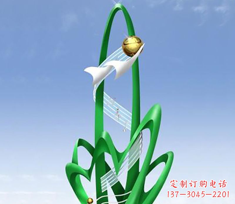 绵阳广场不锈钢树叶景观雕塑 