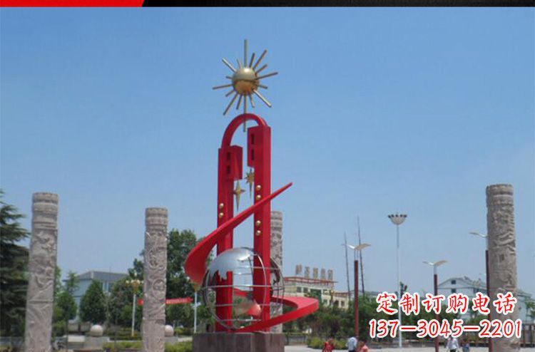 绵阳广场不锈钢太阳花景观雕塑