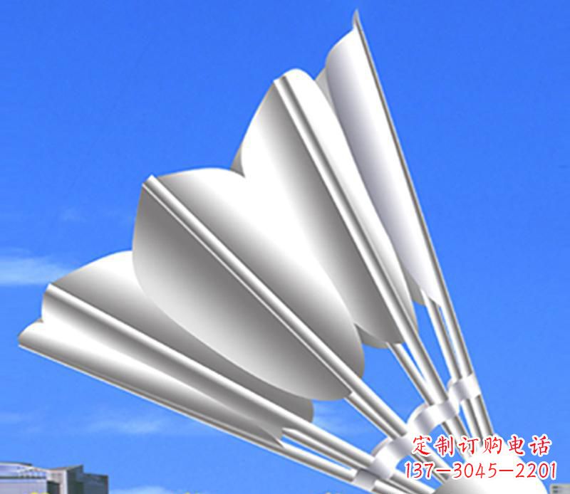 绵阳广场不锈钢羽毛球运动雕塑