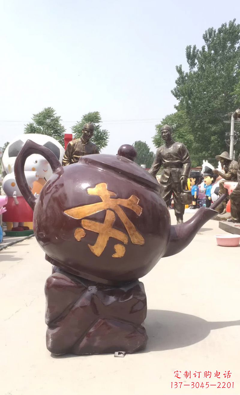 绵阳高质量广场茶壶铜雕塑