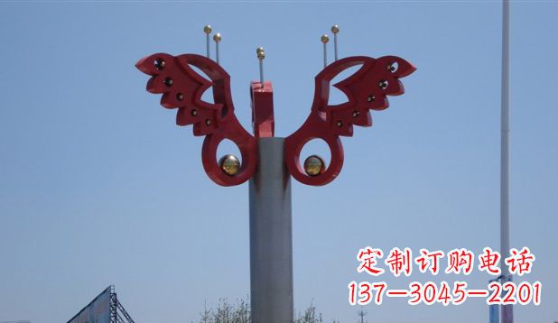 绵阳广场抽象不锈钢蝴蝶雕塑