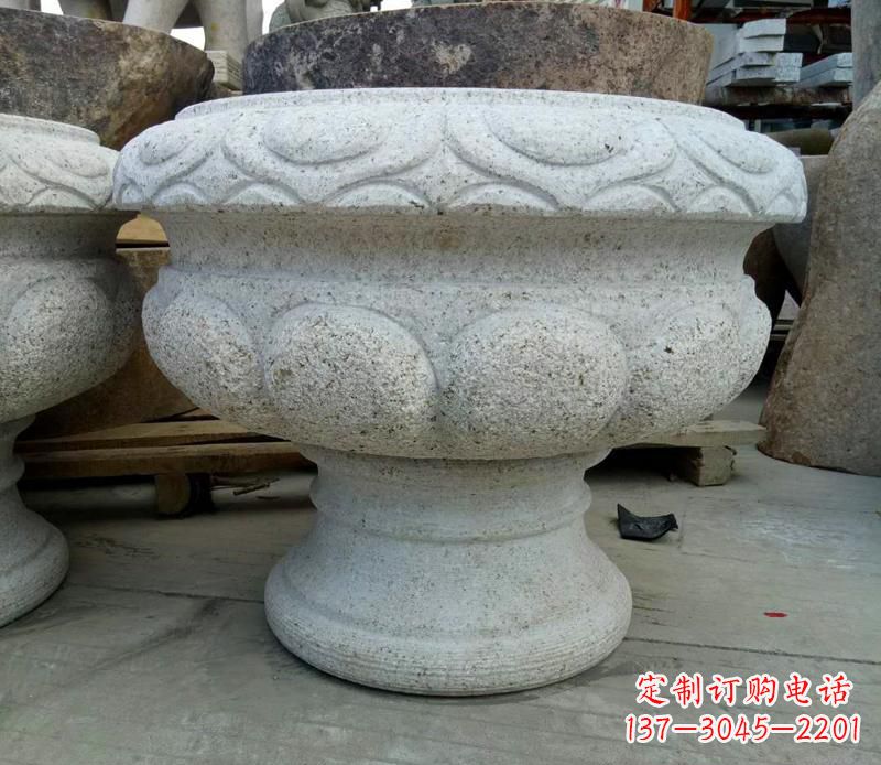 绵阳中领雕塑精美大理石花盆雕塑