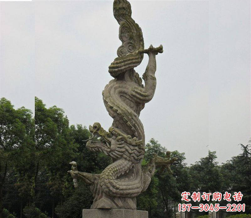 绵阳广场大理石龙雕塑