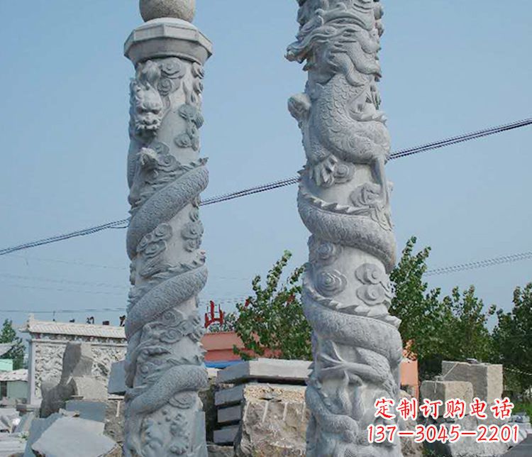 绵阳高级雕刻工艺的大理石盘龙柱