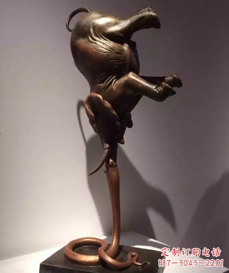 绵阳中领雕塑铜质大象倒立雕塑