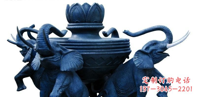 绵阳广场大象莲花鼎景观铜雕