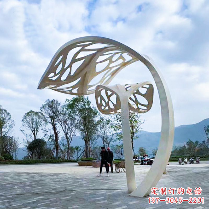 绵阳精致的不锈钢树叶雕塑