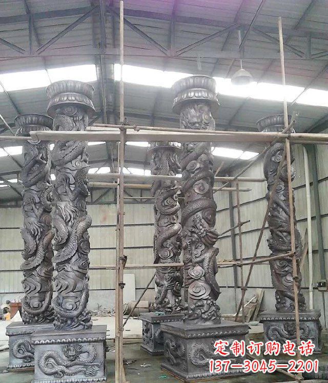 绵阳传统艺术雕刻精美大型仿铜龙柱
