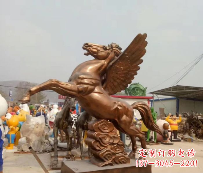 绵阳广场飞马铜雕,精美绝伦