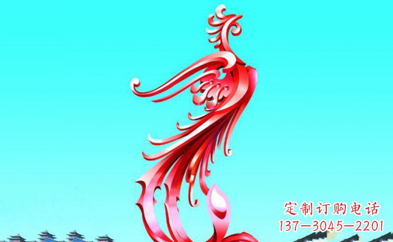 绵阳广场凤凰不锈钢雕塑
