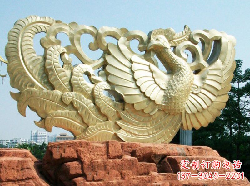 绵阳广场凤凰铜雕