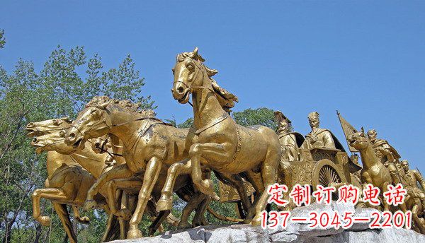 绵阳中领雕塑:精美古典马车铜雕