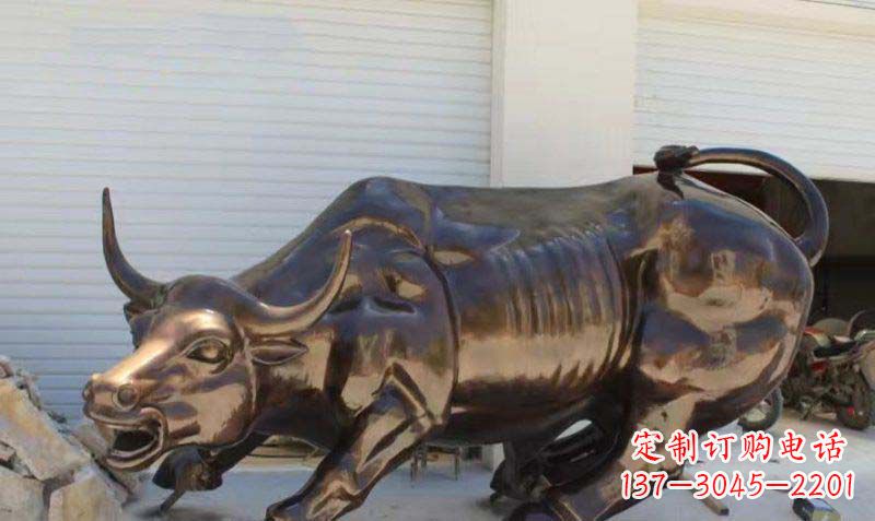 绵阳广场华尔街铜牛动物铜雕-优质的动物铜雕定制