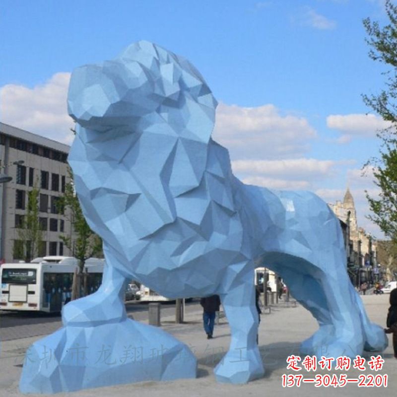 绵阳广场几何切面狮子美陈雕塑