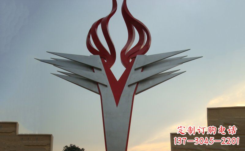 绵阳广场火炬不锈钢雕塑_1