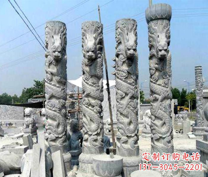 绵阳浩大神秘的龙柱石雕