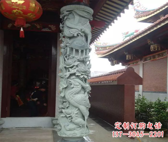 绵阳大理石龙柱雕塑,为室内景观带来活力