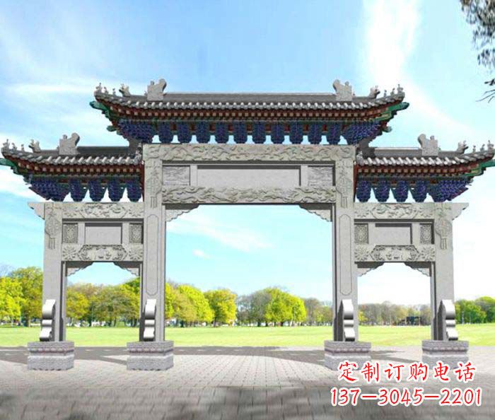 绵阳广场景观大理石牌楼石雕