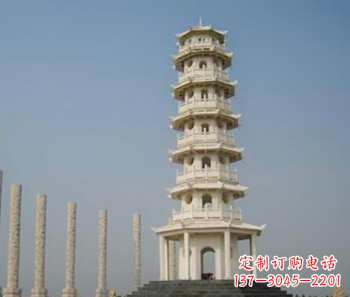 绵阳广场景观多层宝塔石雕 (2)