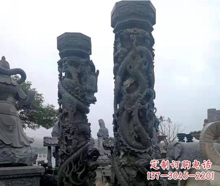 绵阳安静传承-中领雕塑广场景观仿古盘龙柱石雕