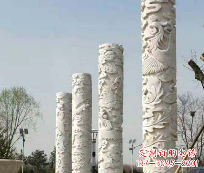 绵阳广场景观凤凰石浮雕柱子