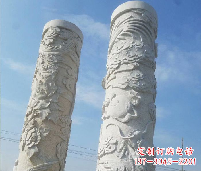 绵阳艺术化的广场龙柱石雕
