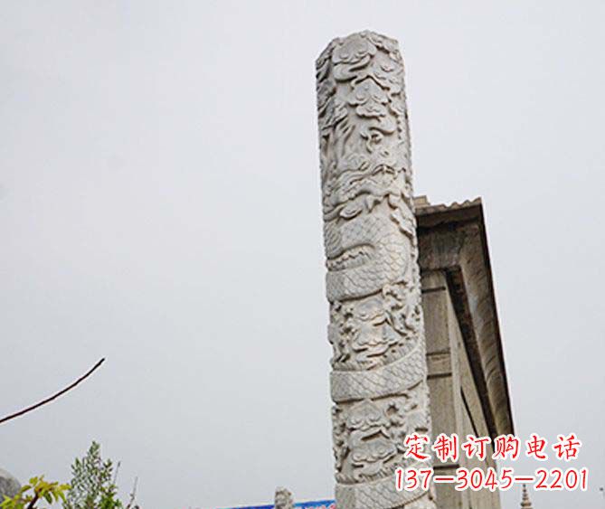 绵阳精美艺术品,象征霸气,盘龙柱石雕