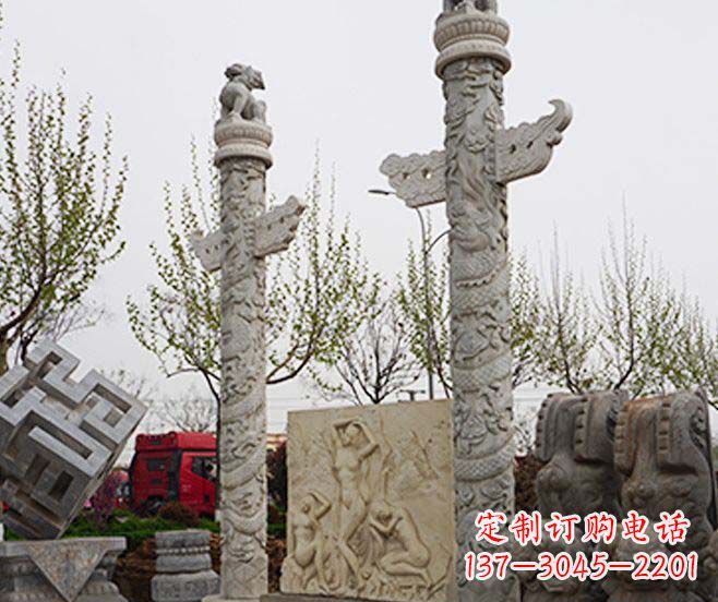 绵阳盘龙柱石雕华丽装点美丽家园