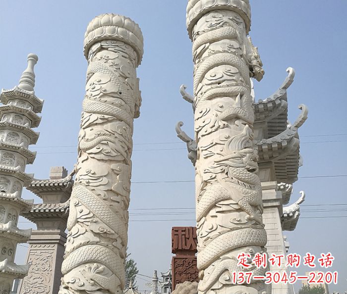 绵阳传承雄风,精美绝伦的盘龙柱石雕