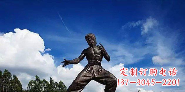绵阳流派经典不朽:李小龙名人铜雕