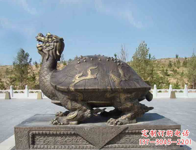 绵阳广场龙龟铜雕塑