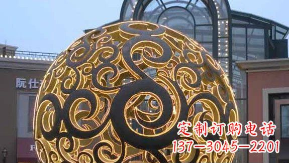 绵阳广场镂空球喷泉不锈钢雕塑