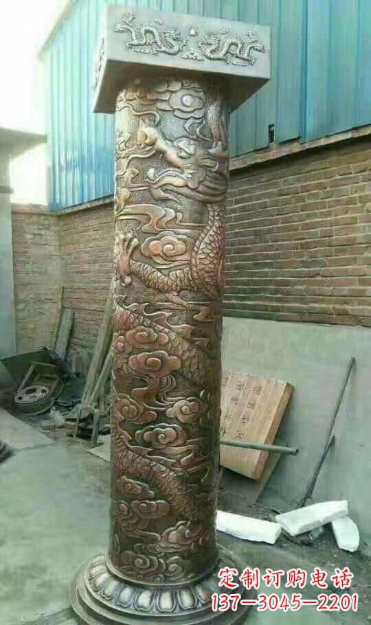 绵阳广场龙柱铜雕