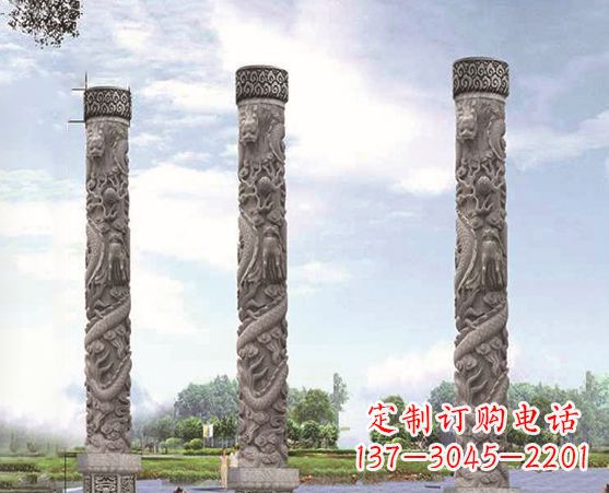 绵阳广场盘龙柱景观石雕