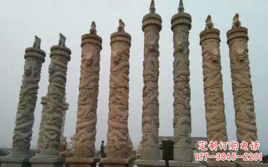 绵阳广场盘龙柱石雕1