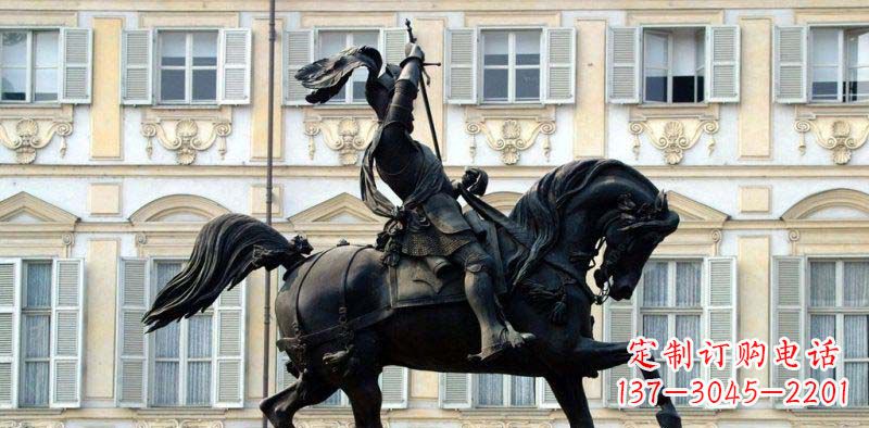 绵阳广场骑马的罗马士兵景观铜雕