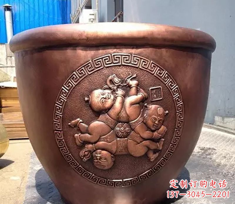 绵阳广场水缸铜雕塑