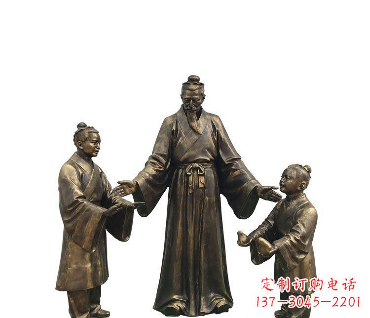 绵阳广场铜雕孔融让梨人物雕塑