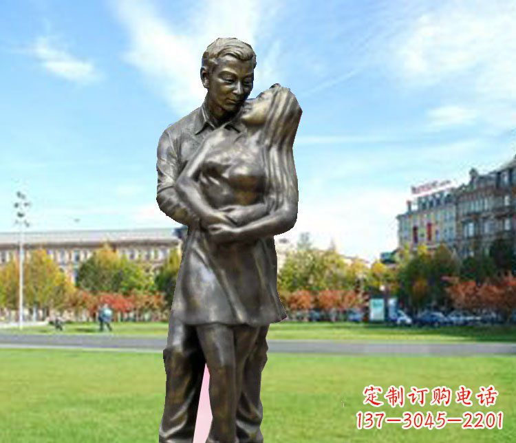 绵阳广场铜雕情侣人物雕塑