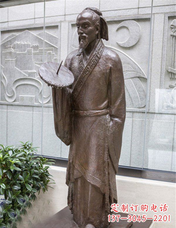 绵阳广场铜雕时间日晷人物雕塑