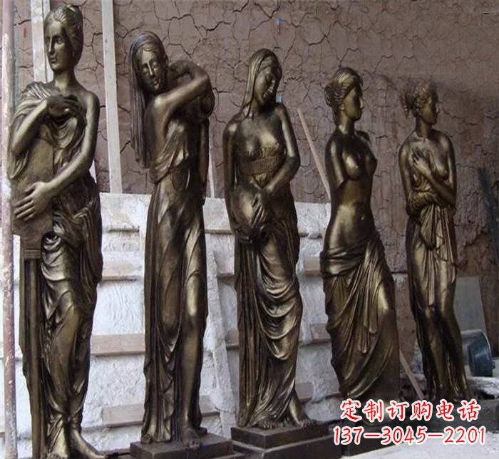 绵阳浪漫美女装饰铜雕四方