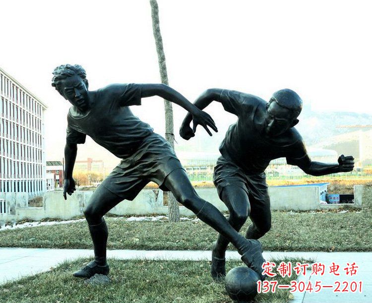 绵阳中领雕塑-复原完美动态,足球铜雕玩偶
