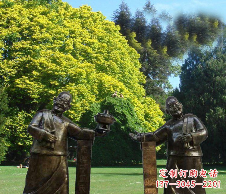 绵阳重庆火锅店小二小品人物雕塑