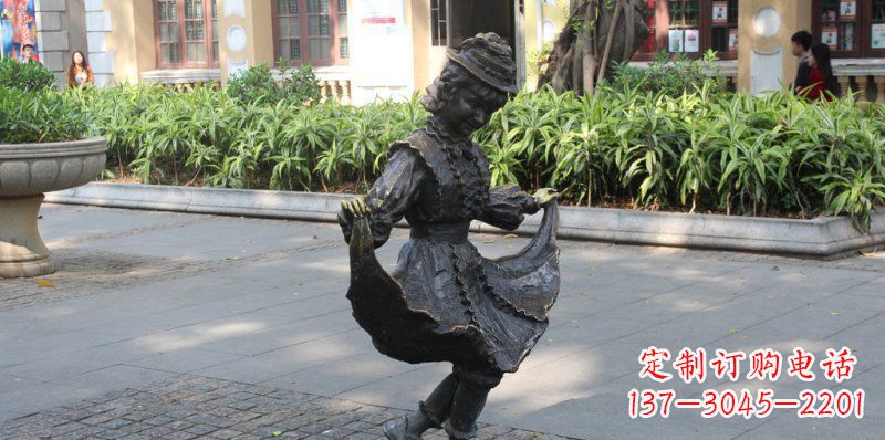 绵阳中领雕塑推出的爱舞的小少女铜雕,以少女跳…