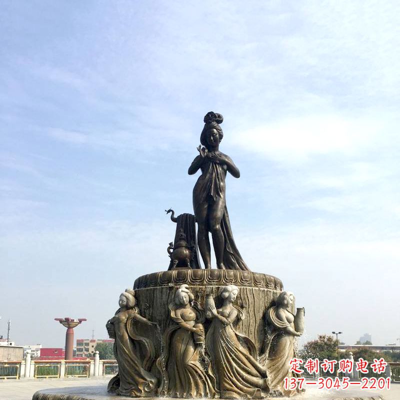 绵阳贵妃出浴景观雕塑-城市园林历史人物中国古代四大美女大象